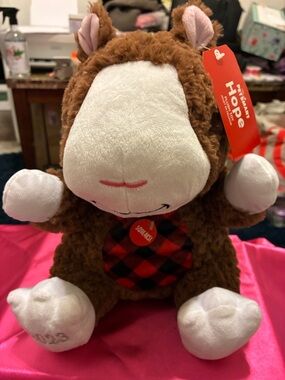 Brown, White & Red Plaid Hope Plush-NWT